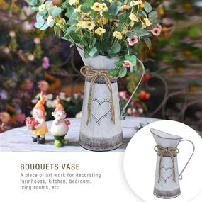img 1 attached to 🏺 Soyizom French Country Style Vase Primitive Jug: Rustic Decor Flower Vase for Wedding, Party & Christmas Decoration – 11" Pitcher