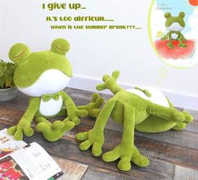 img 2 attached to 🐸 24-Inch Green Frog Plush Toy: A Soft, Big Stuffed Animal Pillow Doll for All Ages & Occasions