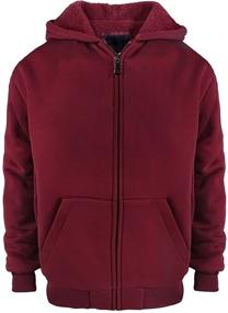 img 4 attached to 🧥 Warm and Cozy: Sherpa Lined Boys Hoodie with Full Zip and Long Sleeves for Youth