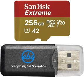 img 4 attached to 💾 SanDisk 256GB Micro SDXC Memory Card Extreme for GoPro Hero 8 Black, GoPro Max 360 Action Camera - U3 V30 4K A2 Class 10 (SDSQXA1-256G-GN6MN) Bundle with (1) Everything But Stromboli Card Reader