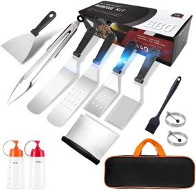 img 4 attached to 🔥 Complete MARLBSIDE Flat Top Griddle Accessories Set - 12 Pieces Cooking Kit for Ultimate Outdoor BBQ and Teppanyaki Griddle Experience