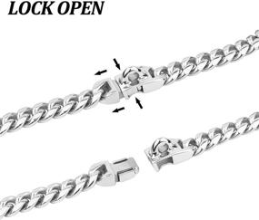 img 1 attached to Premium 14mm Wide 316L Stainless Steel Cuban Link Chain Dog Collar with Safety Buckle - Strong Training Necklace for Small, Medium, and Large Dogs