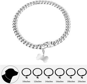 img 3 attached to Premium 14mm Wide 316L Stainless Steel Cuban Link Chain Dog Collar with Safety Buckle - Strong Training Necklace for Small, Medium, and Large Dogs