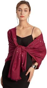 img 4 attached to 👗 CARESEEN Ladies' Sparkling Evening Shawls Wraps - Metallic Glamorous Pashmina Scarf, Soft & Lightweight - Ideal for Dinner Parties and Weddings