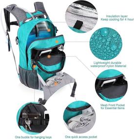 img 2 attached to 🎒 KUYOU Hydration Pack: Lightweight and Insulated Water Backpack for Camping, Hiking, Running, Riding, Climbing - Includes 2L Water Bladder