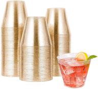 🥳 sparkle up your celebrations with 100pcs 9oz gold plastic cups - perfect for weddings, thanksgiving, christmas parties! logo