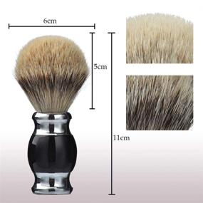 img 1 attached to 🪒 Je&Co Silvertip Badger Hair Shaving Brush - Handmade Fine Resin Handle, Stainless Steel Base (Black)