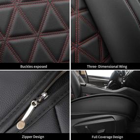 img 1 attached to YUHCS Front Car Seat Covers - 2 PCs Faux Leather Non-Slip Vehicle Cushion Cover Interior Accessories