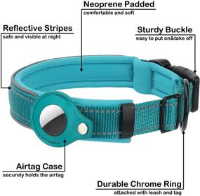 img 2 attached to Reflective Dog Collar with Airtag Holder Case - PETNANNY Heavy Duty, Adjustable Air Tag Pet Collar for Medium to Large Dogs