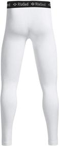 img 3 attached to RlaGed Compression Leggings Pants: Quick Dry Athletic Baselayers for Youth Boys in Football, Basketball, and Sports Tights