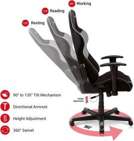 img 1 attached to 💺 Black & Blue Formula Series DXRacer PC Gaming Chair: Height Adjustable Recliner with Ergonomic Head Pillow and Lumbar Support, Racing Style Office Computer Seat