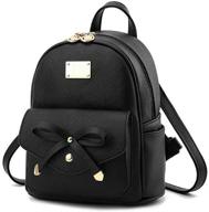 🎀 cute bowknot leather mini backpack: fashionable small backpack purse for teen girls and women logo