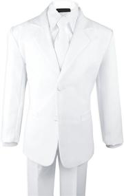 img 2 attached to 👔 Optimize SEO: Black n Bianco Boys Formal Black Suit with Shirt and Vest (Size 18, White)