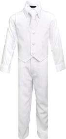 img 1 attached to 👔 Optimize SEO: Black n Bianco Boys Formal Black Suit with Shirt and Vest (Size 18, White)