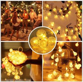 img 1 attached to 🌟 Aluan Globe String Lights Christmas Lights: Battery Operated 30ft 60LED USB Fairy Lights with 8 Modes for Home, Bedroom, Wall, Wedding, Party - Indoor/Outdoor Lighting, Warm White