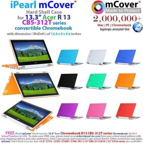 img 3 attached to 📦 iPearl mCover Hard Shell Case for Acer Chromebook R13 CB5-312T Series - 13.3" Convertible Laptop (Black)