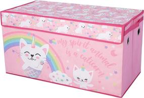 img 4 attached to 28-inch W Caticorn Poly Canvas Collapsible Toy Storage Trunk by Heritage Kids