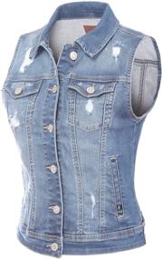 img 3 attached to Design Olivia Classic Sleeveless Distressed Women's Clothing