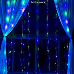 img 3 attached to Colorful Christmas Fairy Lights, Rope Curtain Lights - Multicolor Rope Waterfall Lights, 300 LED 🎄 Plug-in with 8 Modes, 9.84×9.84 FT - Ideal for Decorating Windows, Balconies, Walls, Courtyards, and More