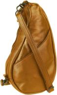👜 ameribag leather baglett shoulder pack, sand - compact and stylish organizer for on-the-go convenience logo