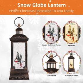 img 3 attached to 🎵 Musical LED Snow Globe Lantern Decoration with Snowman Family - USB/Battery Operated, Lighted Water Snow Globes with Glitter and 6H Timer