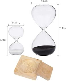 img 3 attached to ⏳ Suwimut Hourglass Sand Timer Set - 30 Minute and 5 Minute Sand Clock Timers for Office, Home, Desk Decoration and Time Management Tool with Wooden Base Stand (Black and White)