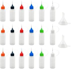 img 2 attached to 18-Pack of 15ml Translucent Glue Bottles with Precision Tip Applicators for DIY Quilling Tools Craft Art Project Painting - Includes 18 Colorful Applicator Tips and 2 Funnels