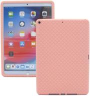 📱 veamor ipad 10.2 inch 2021/2020/2019 silicone back case cover, anti-slip protective skin bumper for apple ipad 9th/8th/7th generation, kids-friendly/shockproof (pink) logo