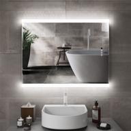 💡 ganpe 28x36 bluetooth led sensor mirror: human body induction vanity, illuminated dimmable anti fog ip44 waterproof+vertical & horizontal backlit bathroom wall mounted mirror logo