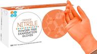 🧤 asap orange nitrile powder free examination gloves (box of 100, medium): premium disposable gloves, 4.5 mil thickness, vibrant orange color logo