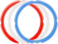 zlr 3 sets of silicone sealing rings for instant pot 3 quart - red, clear, and blue - compatible with ip-duo mini 3qt, ip-lux mini 3qt, ip duo plus 3qt - bpa free logo