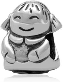 img 1 attached to Lucky Girl 925 Sterling Silver Charm for Pandora Bracelet - Perfect Children's, Birthday, and Anniversary Charm (Girl)