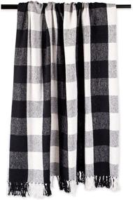 img 2 attached to 👉 DII 100% Cotton Buffalo Check Throw Blanket - Versatile Indoor/Outdoor Use for Camping, BBQ's, Beaches & Everyday – Size: 50 x 60, Black and White