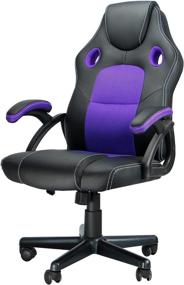 img 4 attached to 🪑 Ninecer High Back Office Chair Ergonomic: Comfortable Gaming Chair for Teens & Adults, 330 lbs Weight Capacity, Video Game Chairs with Lumbar Support - Purple