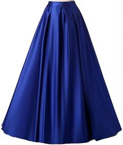 img 2 attached to 👗 Diydress Women's Long Satin A-Line Skirts with Pockets - Fashionable High Waist