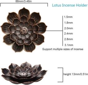 img 2 attached to 🌸 G.Dori Brass Lotus Flower Incense Sticks Holder with Cone Incense Burner and Incense Ash Catcher