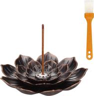 🌸 g.dori brass lotus flower incense sticks holder with cone incense burner and incense ash catcher логотип