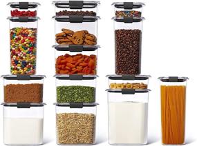 img 4 attached to 🍽️ Rubbermaid Brilliance Plastic Food Storage Pantry Set: 14 Containers with Lids (28 Pieces Total), Dishwasher Safe, BPA-Free