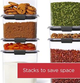 img 1 attached to 🍽️ Rubbermaid Brilliance Plastic Food Storage Pantry Set: 14 Containers with Lids (28 Pieces Total), Dishwasher Safe, BPA-Free