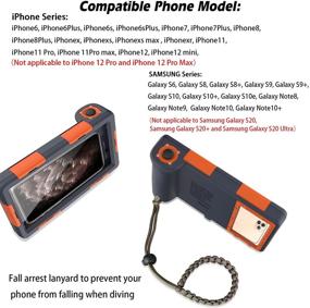 img 3 attached to Willbox Professional 15m/50ft Waterproof Protective Case for Galaxy and iPhone Series Smartphones - Ideal for Diving, Surfing, Swimming, Snorkeling, Photo, and Video with Lanyard (Orange)