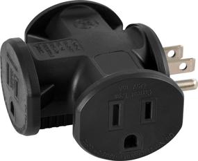 img 4 attached to 🔌 GE 3 T-Shaped Power Outlet Extender Adapter, Grounded Wall Tap, Heavy Duty, UL Listed, Black, 50872, 1 Pack