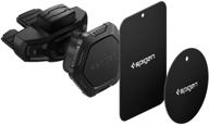 📱 spigen kuel qs24 magnetic cd slot car phone mount holder for most smartphones - black logo