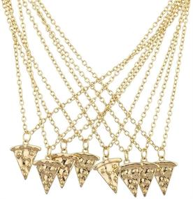img 2 attached to LUX ACCESSORIES BFF Best Friends Forever Pizza Pie 🍕 Slice Necklace Set 8PC - Share a Slice of Friendship!