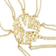 lux accessories bff best friends forever pizza pie 🍕 slice necklace set 8pc - share a slice of friendship! logo