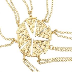 img 3 attached to LUX ACCESSORIES BFF Best Friends Forever Pizza Pie 🍕 Slice Necklace Set 8PC - Share a Slice of Friendship!