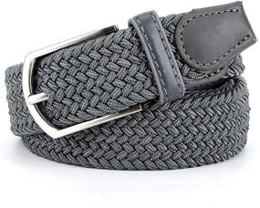 img 2 attached to Trendy Elastic Stretch Belts 👖 for Junior Men's Accessories with Braided Canvas