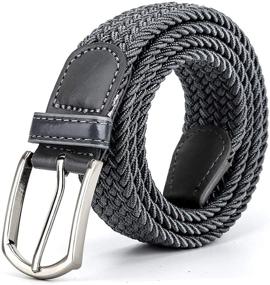 img 4 attached to Trendy Elastic Stretch Belts 👖 for Junior Men's Accessories with Braided Canvas