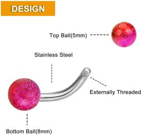 img 2 attached to 💎 18 шт. 14G ONESING Кольца для пупка: премиум нержавеющая сталь украшения для женщин.