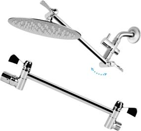 img 3 attached to 🚿 Round Shower Head Combo with 11'' Extension Arm, High Pressure 8'' Rain Shower Head and Handheld Spray Set - Dual Rainfall Showerhead with Chrome Finish