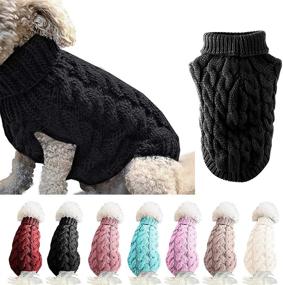 img 4 attached to 🐶 FAMKIT Pet Dog Turtleneck Knitting Sweater Coat: Fashionable & Warm Outwear for Dogs - Choose the Right Size!